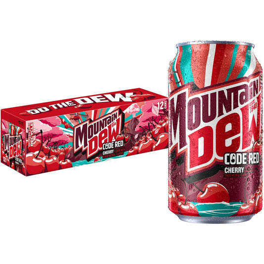 🥤 Mountain Dew Code Red – Cherry Flavor - 355 ml - (USA)